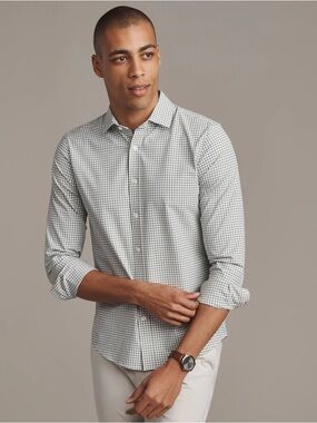 RHONE Gray Gingham Long-Sleeve Button-Down Shirt